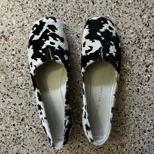 Cow print ballet flats